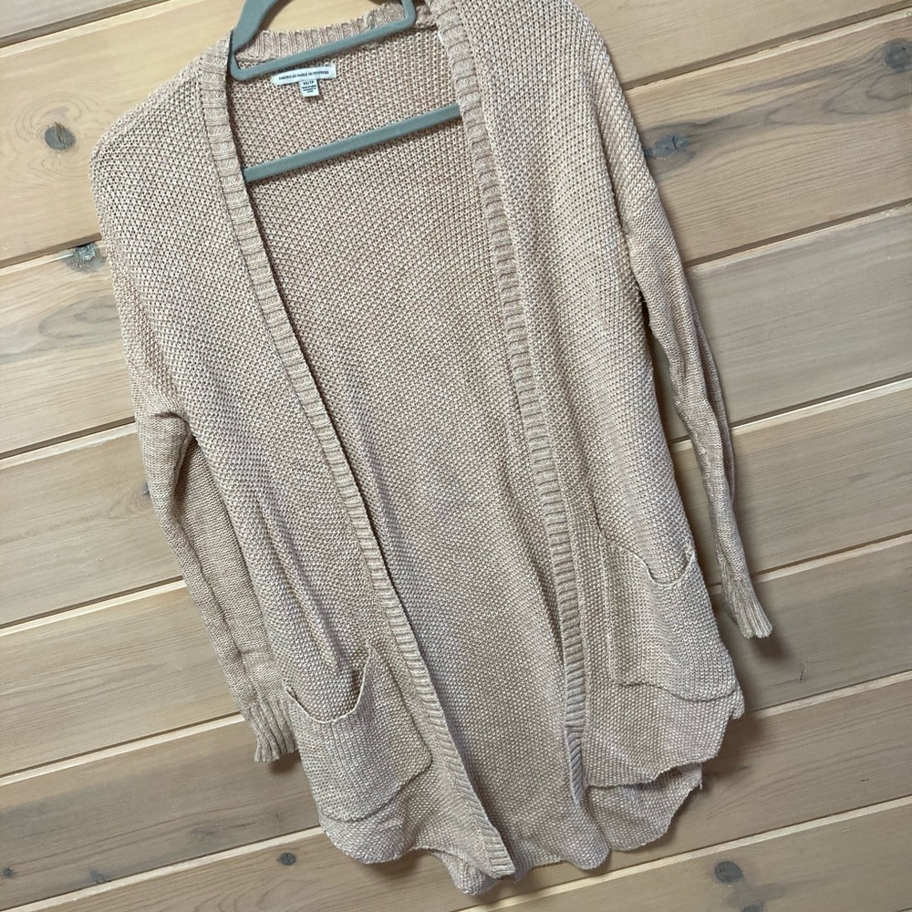 Pink cream knit American Eagle cardigan